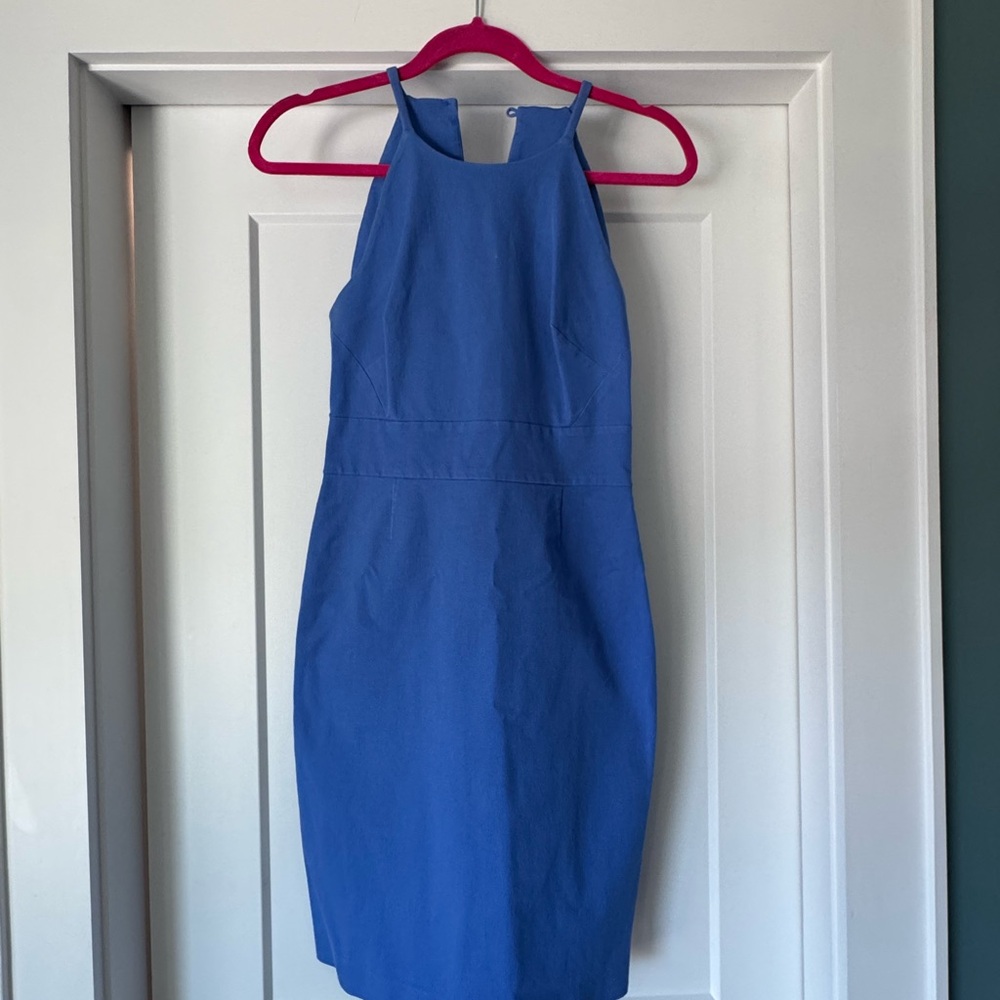 Banana Republic Blue Halter Sheath Mini Dress